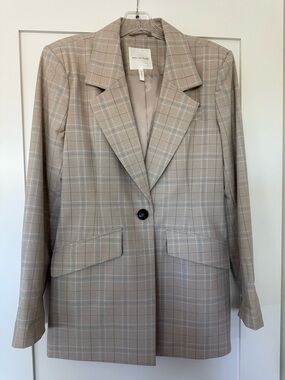 Avec Les Filles Plaid Fitted Blazer, Medium